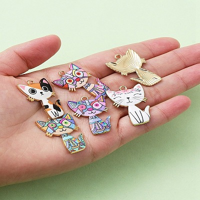 10Pcs 10 Style Alloy Enamel Pendants ENAM-YW0003-66-1