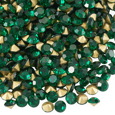1 Bag Pointed Back Glass Rhinestone Cabochons RGLA-TADJ0001-01A-05-1