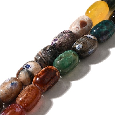 Natural Fire Crackle Agate(Dyed & Heated) Beads Strands G-H091-C01-01-1