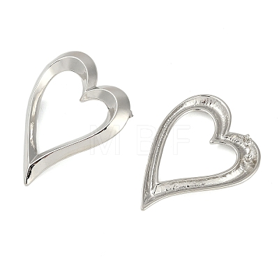 Heart Rack Plating Brass Stud Earrings for Women EJEW-S325-04P-1