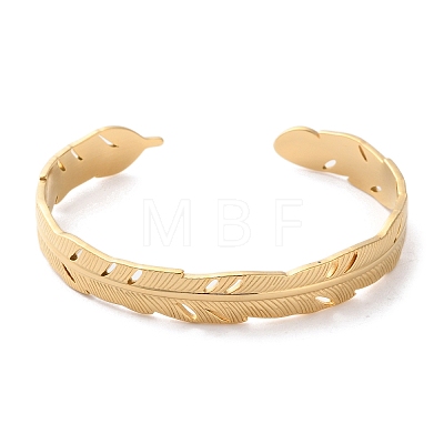 304 Stainless Steel Cuff Bangles for Women BJEW-K263-05G-07-1