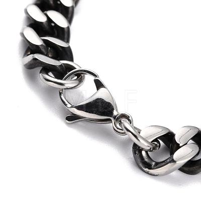 304 Stainless Steel Curb Chain Bracelets Link Bracelets BJEW-H524-04AS-1