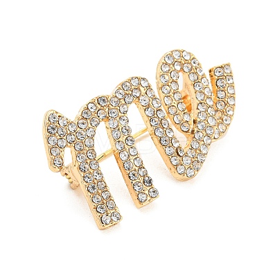 Alloy Rhinestone Brooches JEWB-P023-02G-1