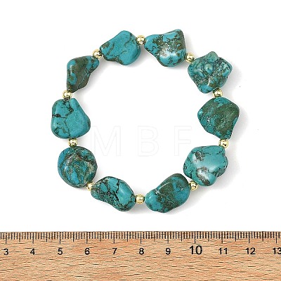 Dyed Natural Magnesite Nuggets Beaded Stretch Bracelets for Women BJEW-JB14253-1