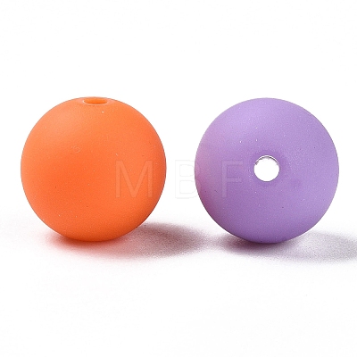 Rubberized Style Imitated Silicone Acrylic Beads MACR-T048-01A-05-1