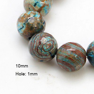 Natural Chrysocolla Beads Strands G-G099-F10mm-35-1