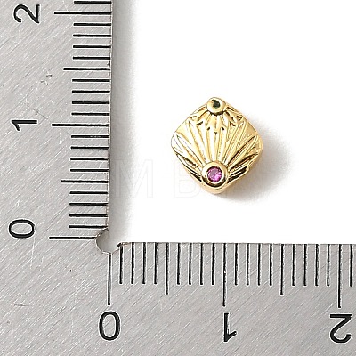 Brass Micro Pave Cubic Zirconia Beads KK-D262-06G-04-1