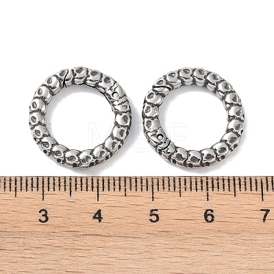 Tibetan Style 316 Surgical Stainless Steel Spring Gate Rings STAS-P362-10B-AS-1