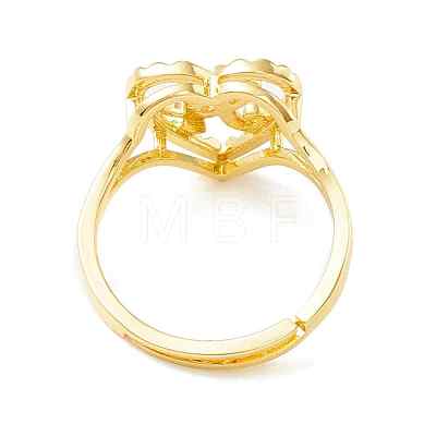 Real 18K Gold Plated Brass Alphabet Adjustable Rings RJEW-M139-18A-1