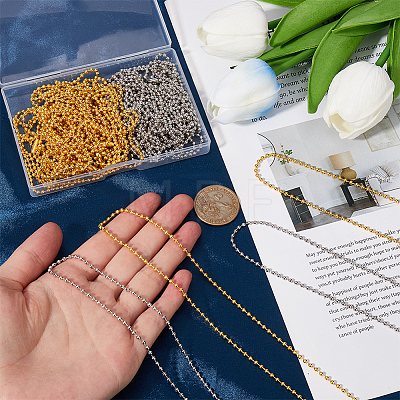 30Pcs 2 Colors Iron Ball Chain Necklace Making MAK-SP0001-06A-1