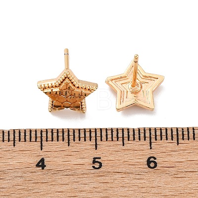 Brass Stud Earrings EJEW-D288-14G-1