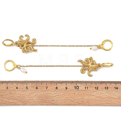 304 Stainless Steel Pendants & Natural Cultured Freshwater Pearl Leverback Earrings EJEW-JE07259-01-1