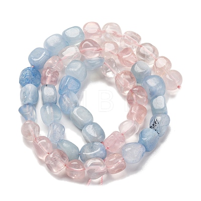 Natural Aquamarine & Rose Quartz Beads Strands G-L610-B04-B01-1