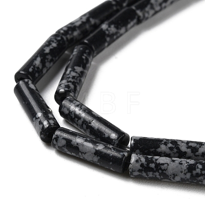 Synthetic Snowflake Obsidian Beads Strands G-D077-B02-1