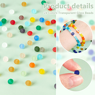   960Pcs 24 Colors Transparent Glass Beads EGLA-PH0001-41-1