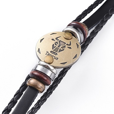 Braided Leather Cord Retro Multi-strand Bracelets BJEW-L616-20L-1