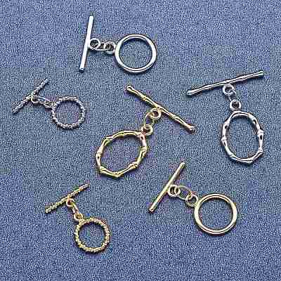 6 Set 3 Style 304 Stainless Steel Toggle Clasps Set STAS-SZ0001-96-1