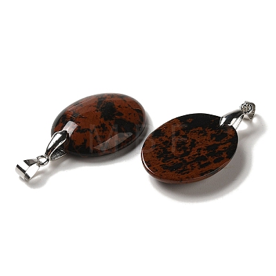 Natural Mahogany Obsidian Pendants G-Z055-03P-22-1