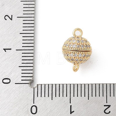 Brass Micro Pave Cubic Zirconia Magnetic Clasps KK-U052-15G-1