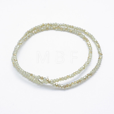 Electroplate Glass Beads Strands X-EGLA-J144-HR-C09-1