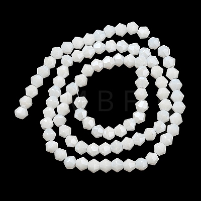 Opaque Solid Color Electroplate Glass Beads Strands GLAA-F029-P4mm-C15-1