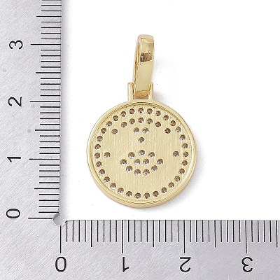 Brass Micro Pave Cubic Zirconia Pendants ZIRC-NH0001-01G-03-1