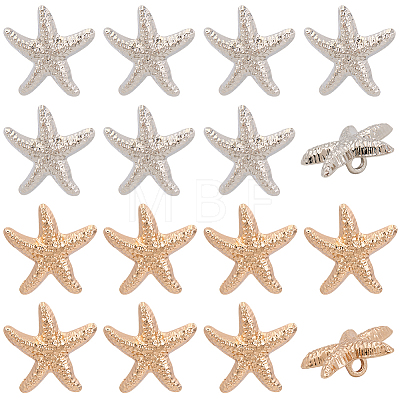 40Pcs 2 Colors Alloy Shank Buttons BUTT-CY0001-11-1