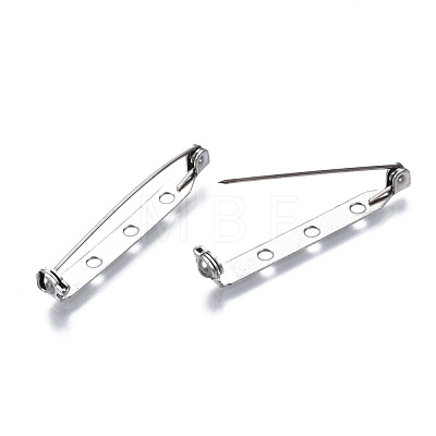 201 Stainless Steel Brooch Pin Back Safety Catch Bar Pins STAS-S117-022E-1