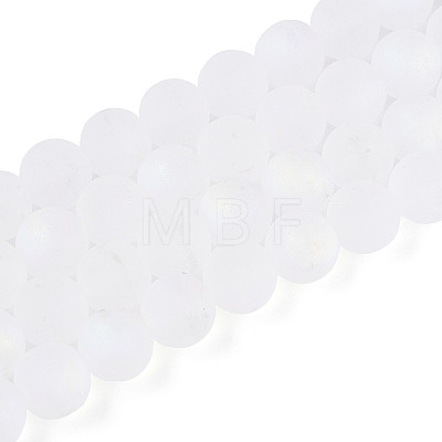 Frosted Transparent Glass Beads Strands GLAA-T032-T10mm-MBB13-1