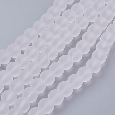 Baking Paint Transparent Glass Bead Strands GLAA-S031-12mm-13-1