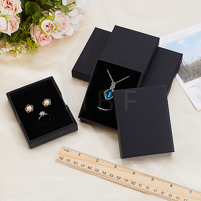 Paper Jewelry Set Gift Packing Boxes with Lid CON-WH0095-221-1