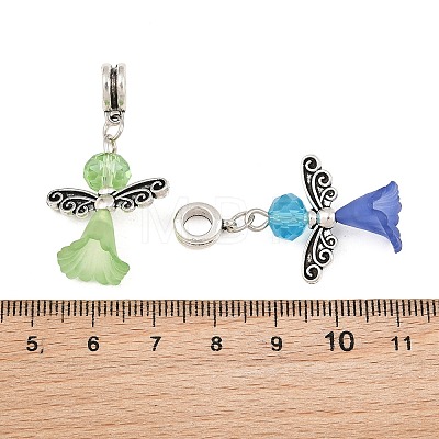 Lovely Wedding Dress Angel Alloy European Dangle Large Hole Pendants PALLOY-JF00003-1
