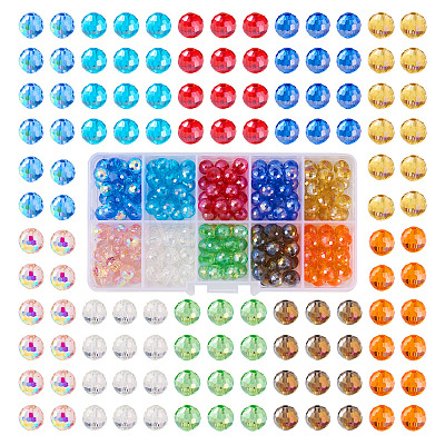 200Pcs 10 Color Electroplate Glass Bead Strands EGLA-KS0001-02-1