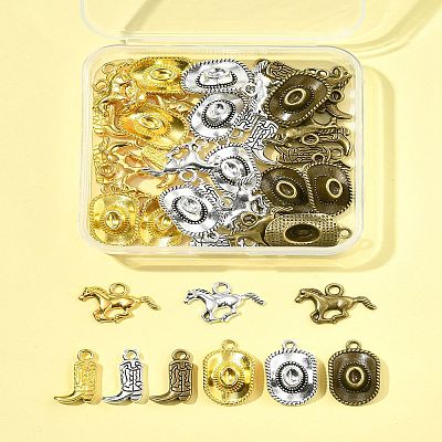 45Pcs 9 Style Tibetan Style Alloy Pendants FIND-FS0003-56-1