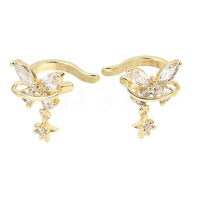 Brass Micro Pave Cubic Zirconia Cuff Earrings for Women CU-CBAE7DF-26G-1