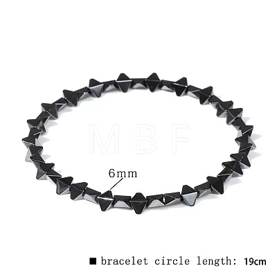Synthetic Non-magnetic Hematite Beads Stretch Bracelets for Men LS-RL7655-21-1