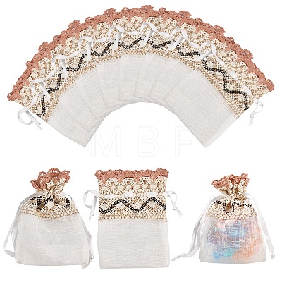 Organza Gift Bags with Lace OP-R034-10x14-06A-1
