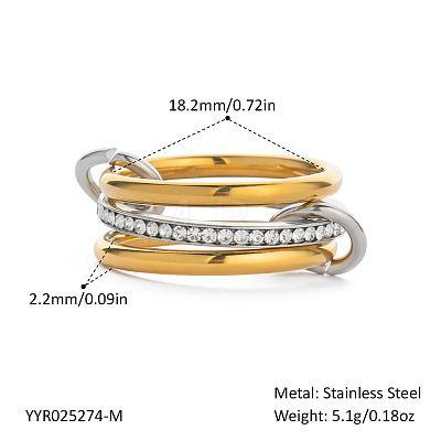 304 Stainless Steel Finger Rings for Women QA6774-3-1