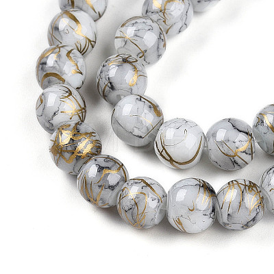Baking Paint Glass Beads X1-DGLA-N003-8mm-B01-1