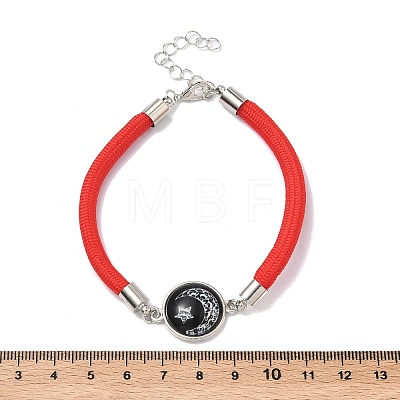 2Pcs Alloy and Polyester Link Bracelets BJEW-C147-01-1
