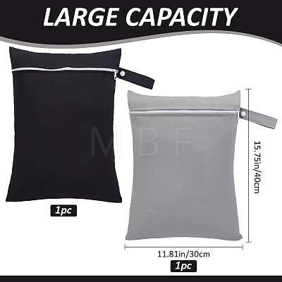 2Pcs 2 Colors Polyester Zipper Bags ABAG-CN0001-12-1