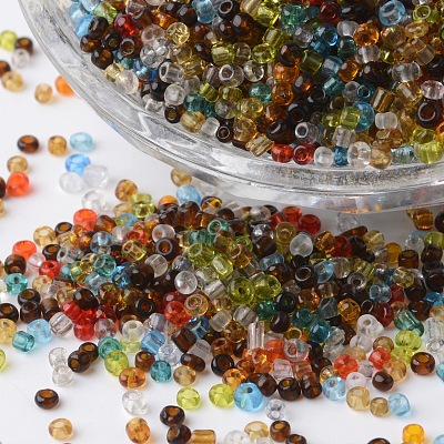 12/0 Transparent Colours Round Glass Seed Beads X-SEED-K003-2mm-M11-1