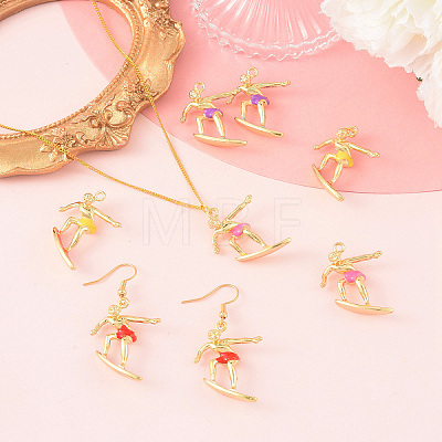 8Pcs 4 Colors Alloy Enamel Pendants FIND-YW0013-04-1
