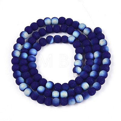 Frosted Opaque Glass Beads Strands GLAA-T032-P4mm-MBB03-1