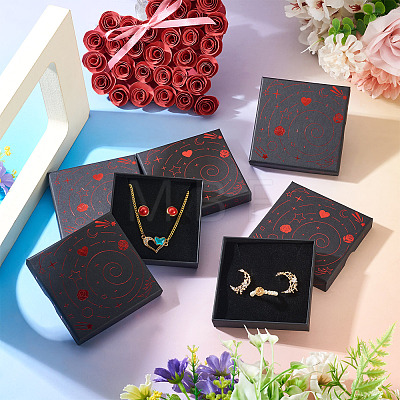 5Pcs Hot Stamping Planet Cardboard Jewelry Packaging Boxes CON-TA0001-44D-1
