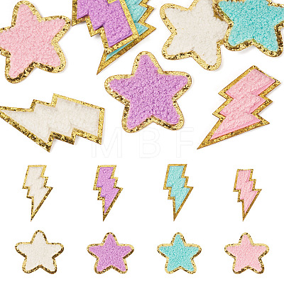 8Pcs 8 Colors Polyester Self-adhesion Embroider Thread Iron on/Sew On Patches PATC-TA0001-35-1