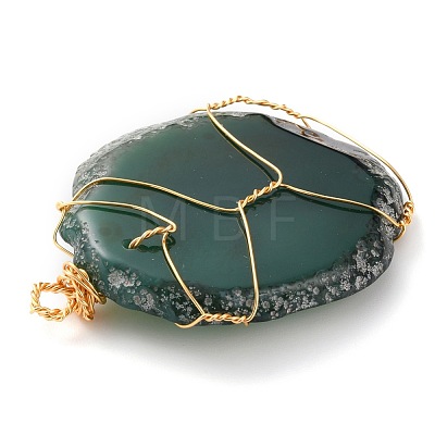 Natural & Synthetic Agate Pendants PALLOY-JF00585-1