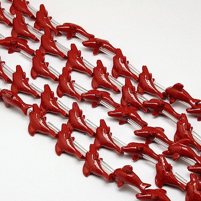 Synthetic Gemstone Coral Beads Strands CORA-L027-M-1