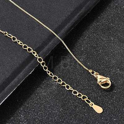 0.6MM Brass Box Chain Necklaces NJEW-G341-01G-1