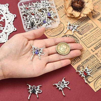 20Pcs 5 Colors Alloy Rhinestone Pendants FIND-CJ0005-88-1